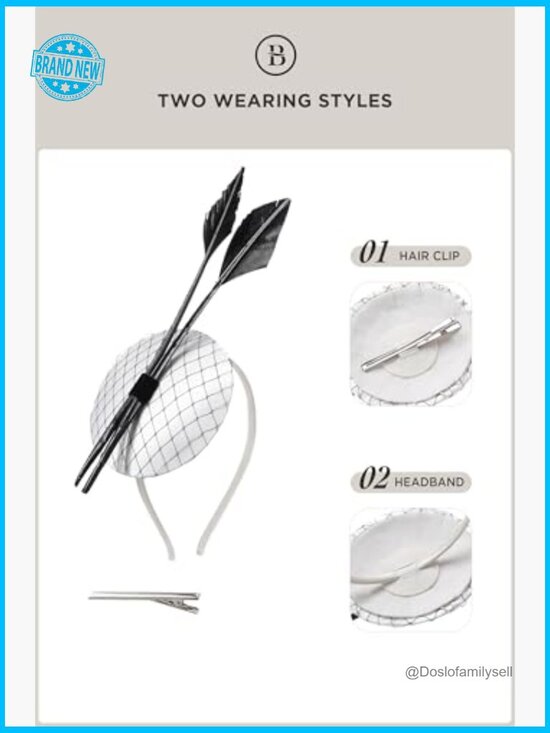Feather Pillbox Fascinator Hat Detachable Clip Headband Tea Party Wedding Bride main image 5